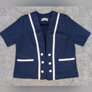 VTG Pablo Collection Blue Blazer Womens Medium/Large Two Button USA Made Jacket